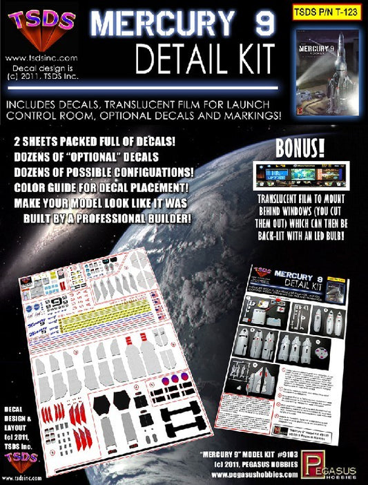 TSDS 123 1/350 Mercury 9 Rocket Ship Decal Set for PGH
