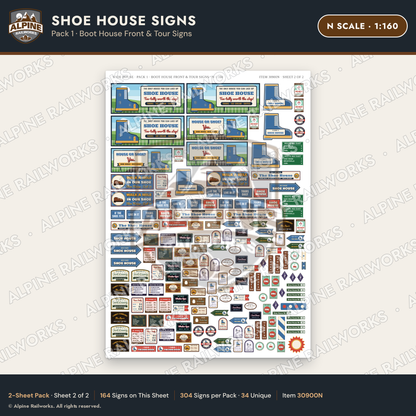 Alpine Railworks 30900N N Scale Roadside Attraction Signs - Shoe House
