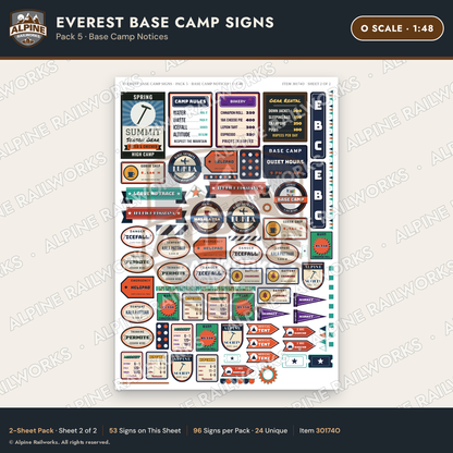 Alpine Railworks 30174O O Scale Everest Base Camp Signs