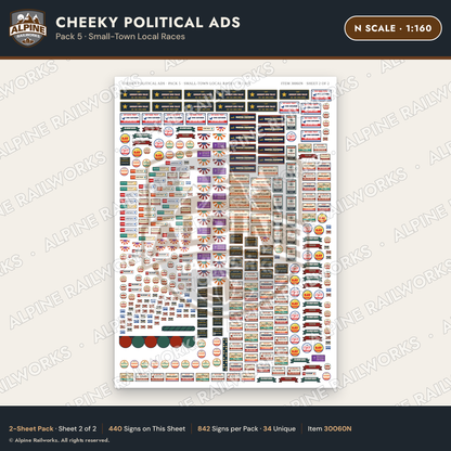 Alpine Railworks 30060N N Scale Cheeky Political Ads