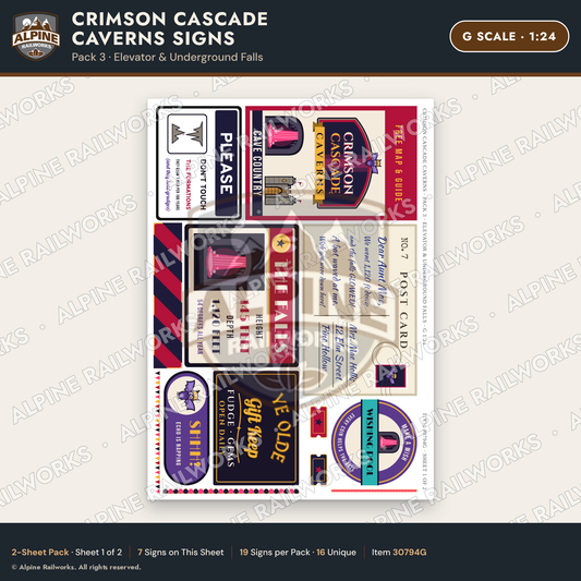 Alpine Railworks 30794G G Scale Roadside Attraction Signs - Caverns