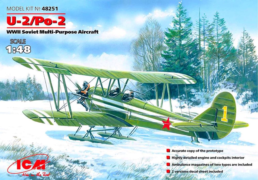 ICM Models 48251 1/48 WWII Soviet U2/Po2 Multi-Purpose Aircraft