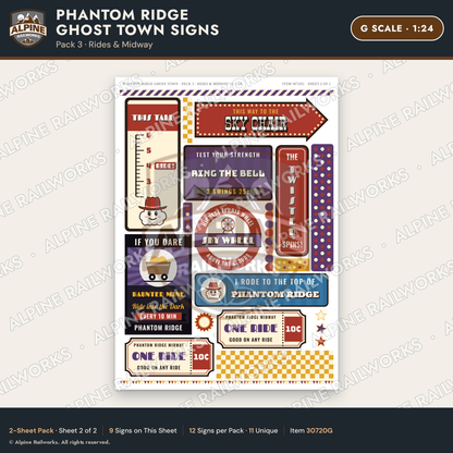 Alpine Railworks 30720G G Scale Roadside Signs - Mountain Ghost Town