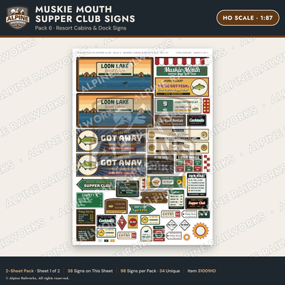Alpine Railworks 31001HO HO Scale Roadside Signs - Giant Fish