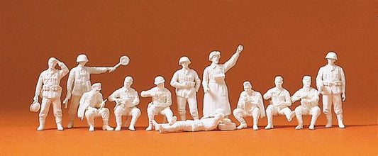 Preiser 16501 HO Scale German Army WWII Unpainted Figures Infantry at Rest (12)
