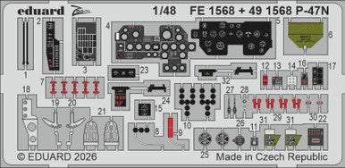 Eduard FE1568 1/48 P-47N Zoom Set for MINIART Zoom Photo Etch Set