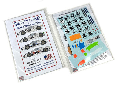 Starfighter Decals 2410 1/24 - Ford GT Mk.. II 1966 Daytona Enteries