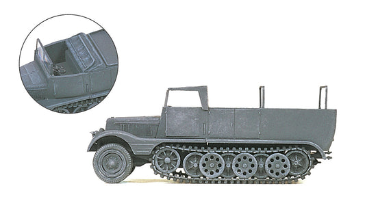 Preiser 16561 HO Scale SdKfz 11 Half-Track Kit Open Gray