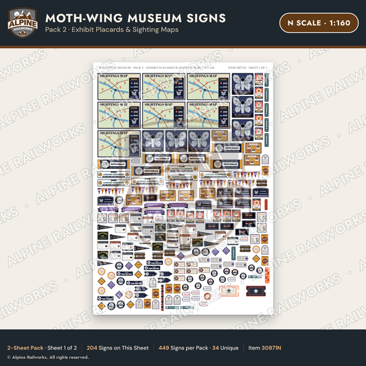 Alpine Railworks 30871N N Scale Roadside Signs - Mothman Museum