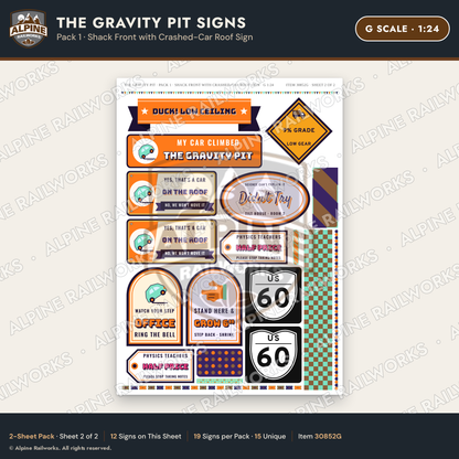 Alpine Railworks 30852G G Scale Roadside Signs - Mystery Hole