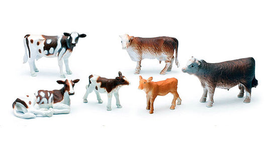 New Ray 05593-D 1/32 Country Life Farm Cattle, 6-Piece Playset