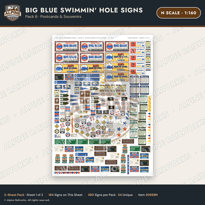 Alpine Railworks 30959N N Scale Roadside Attraction Signs - Blue Whale
