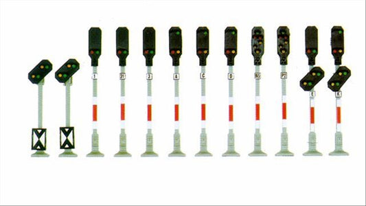 Busch 5850 N Scale European Block Signals Kit, 12 Pieces