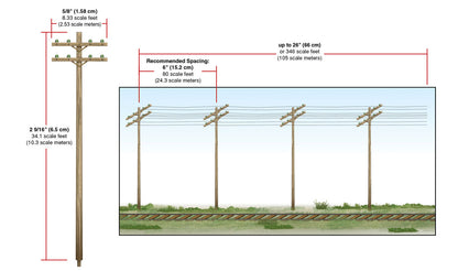 Woodland Scenics US2251 N Scale Pre-Wired Poles - Double Crossbar