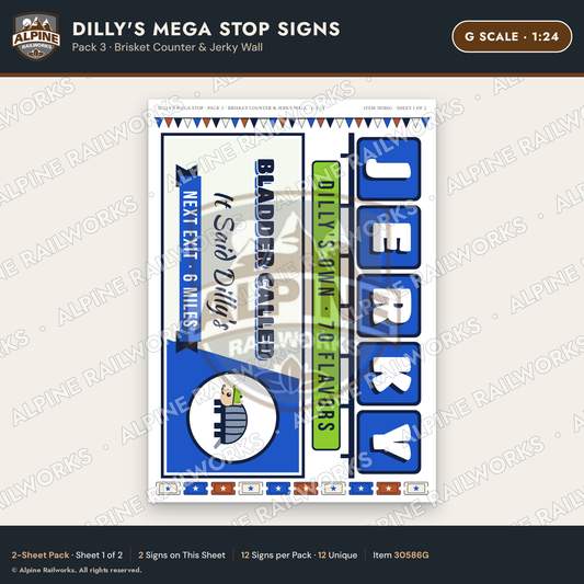Alpine Railworks 30586G G Scale Roadside Signs - Travel Center