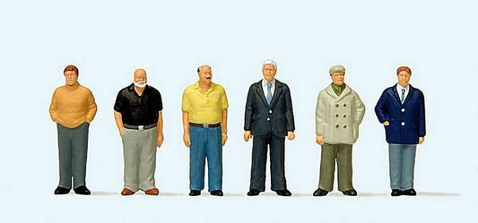 Preiser 10634 HO Scale Standing Men -- pkg(6)
