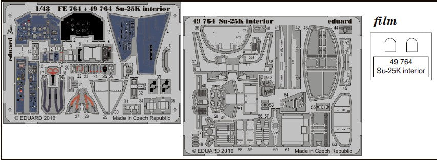 Eduard 49764 1/48 Aircraft- Su25K Interior for SME (Painted)