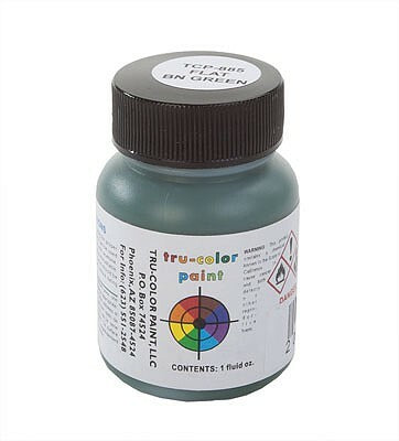 Tru-Color Paint 885 All Scale Flat Brushable Color Acrylic Paints - 1oz 29.6ml -- Burlington Northern Green