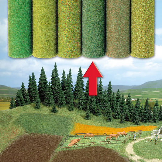 Busch 7233 A Scale Large Grass Mat -- Grass w/Colored Shadows