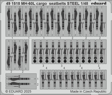 Eduard 491518 1/48 MH-60L Cargo Seatbelts STEEL Photo Etched Set for