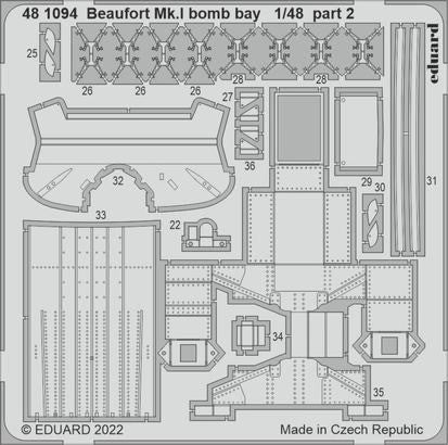 Eduard 481094 1/48 Aircraft- Beaufort Mk I Bomb Bay for ICM
