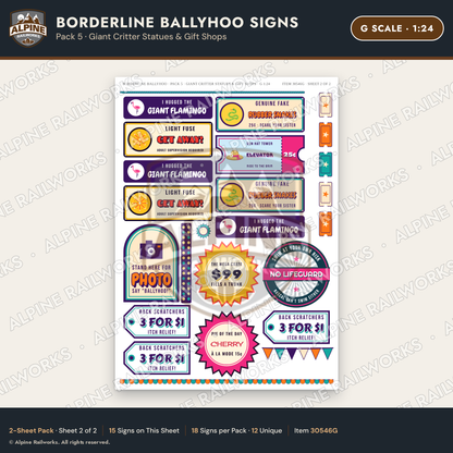 Alpine Railworks 30546G G Scale Roadside Signs - Border Tourist Stop