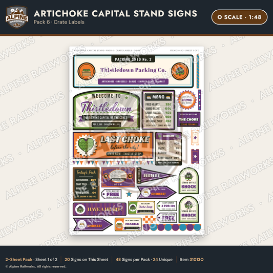 Alpine Railworks 31013O O Scale Roadside Signs - Giant Artichoke