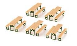 Walthers SceneMaster 949-4190 HO Picnic Tables Kit pkg(5)