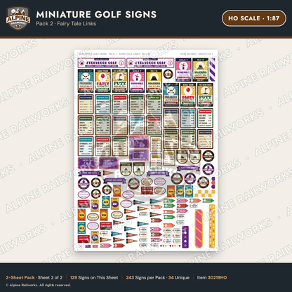 Alpine Railworks 30219HO HO Scale Miniature Golf Signs
