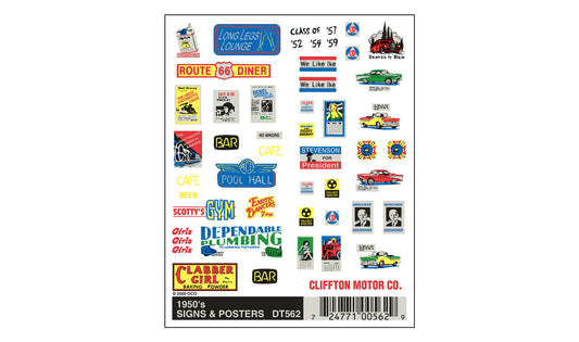 Woodland Scenics DT562 All Scale 1950's Signs and Posters
