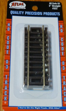 Atlas 522 HO Code 83 3" Straight Track (4)