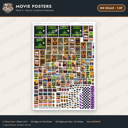 Alpine Railworks 30030HO HO Scale Movie Posters