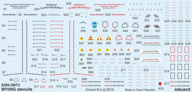 Eduard D48025 1/48 Decal Bf 109G Stencils for Eduard