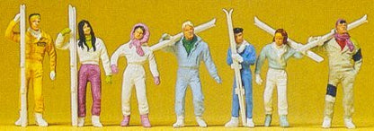 Preiser 10316 HO Scale Recreation & Sports Skiers pkg(7)