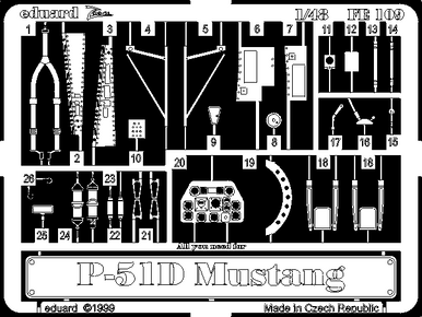 Eduard FE109 1/48 P-51D Mustang Photo Etch Interior Detail Set