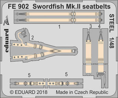 Eduard FE902 1/48 Swordfish Mk.II Seatbelts Steel for Tamiya