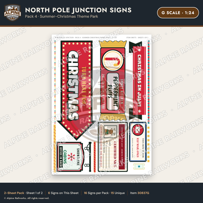 Alpine Railworks 30837G G Scale Roadside Signs - Christmas Town
