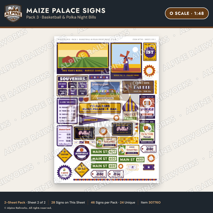 Alpine Railworks 30776O O Scale Roadside Signs - Corn Palace