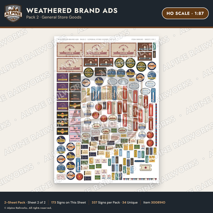 Alpine Railworks 30081HO HO Scale Weathered Brand Ads