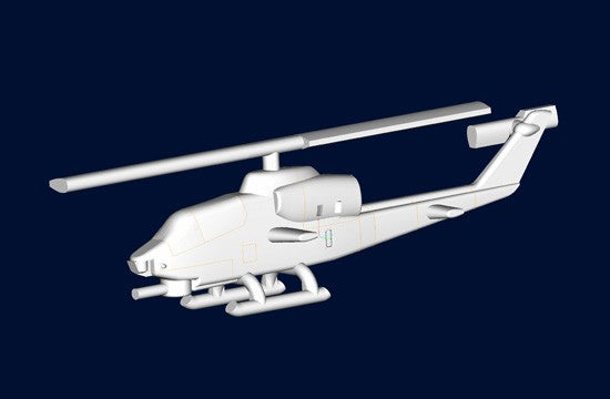 Trumpeter Scale Models 3458 1/700 AH1W Cobra Helicopter Set for Warships (6/Bx)