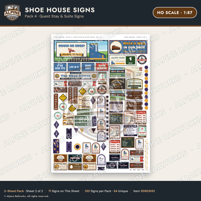 Alpine Railworks 30903HO HO Scale Roadside Signs - Shoe House