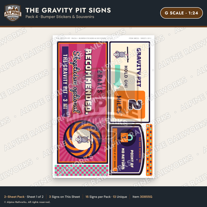 Alpine Railworks 30855G G Scale Roadside Signs - Mystery Hole