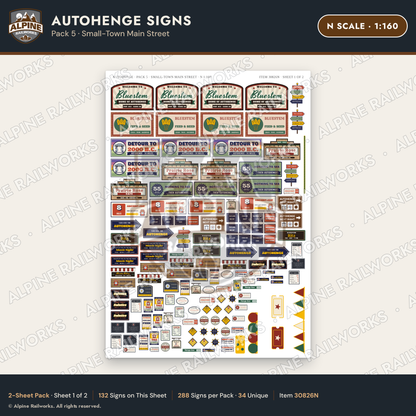 Alpine Railworks 30826N N Scale Roadside Attraction Signs - Car Henge