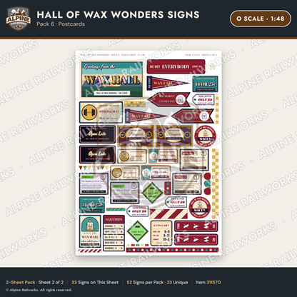 Alpine Railworks 31157O O Scale Roadside Attraction Signs - Wax Museum