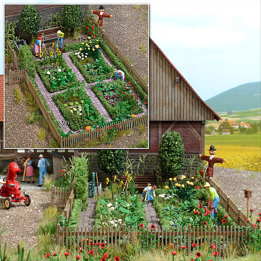 Busch 1254 HO Scale Farm Garden with Accessories Kit