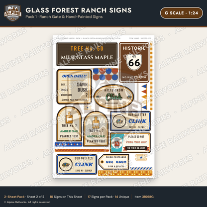 Alpine Railworks 31068G G Scale Roadside Signs - Bottle Tree Ranch