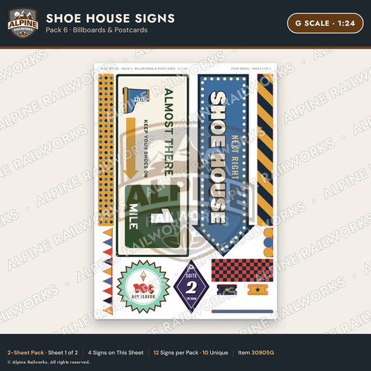Alpine Railworks 30905G G Scale Roadside Attraction Signs - Shoe House