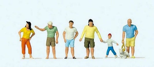 Preiser 10672 HO Scale Passers-By in Summer Clothes pkg(6)