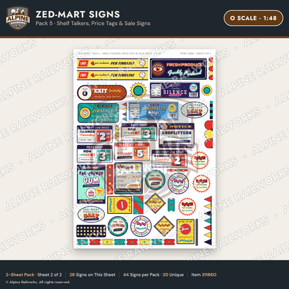 Alpine Railworks 31186O O Scale Grocery Store Signs - Funny Products
