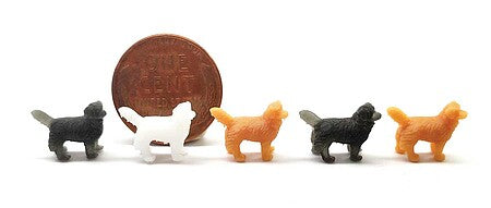All Scale Miniatures 870962 HO Scale Dogs -- Unpainted Multiple Colors pkg(5)